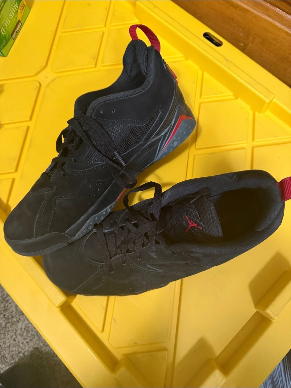 Jordan Nike Air Men's Black Sneakers with Red Accents